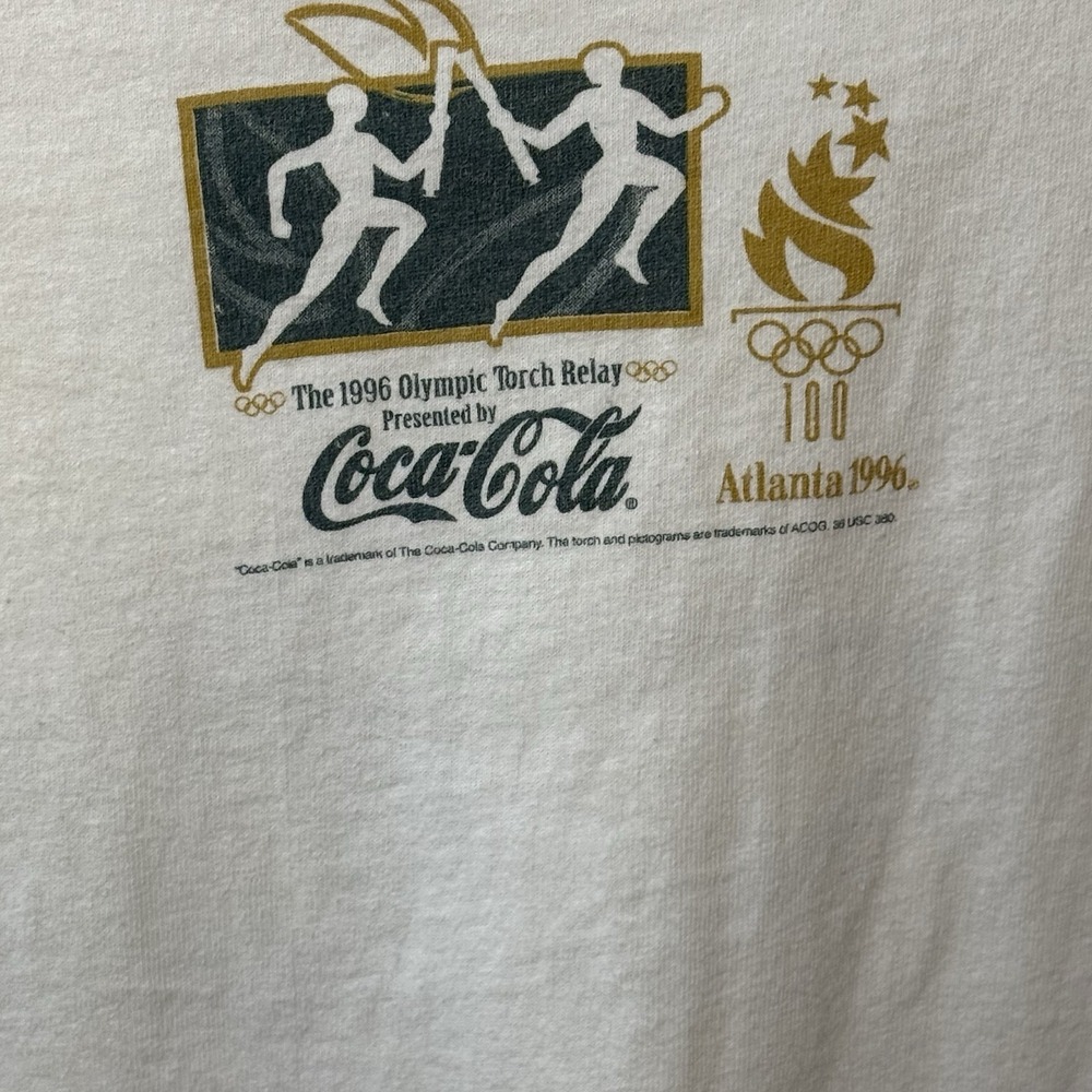 Vintage 1996 Atlanta Olympics Coca-Cola Torch Relay T Shirt USA Hanes XL - Picture 5 of 5